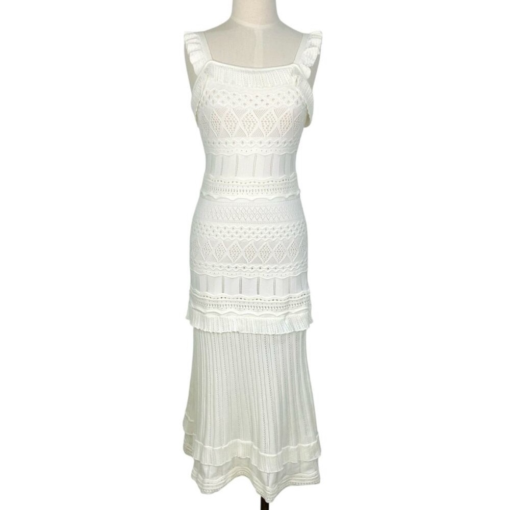 Milly Lightweight Pointelle Midi Dress - Size Petite